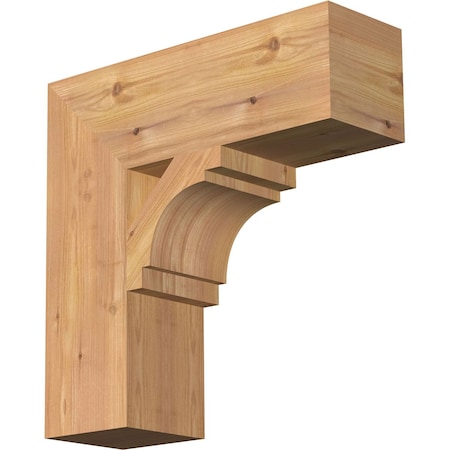 Ekena Millwork Merced Block Smooth Bracket, Western Red Cedar, 5 1/2"W x 18"D x 18"H BKT06X18X18MRC05SWR